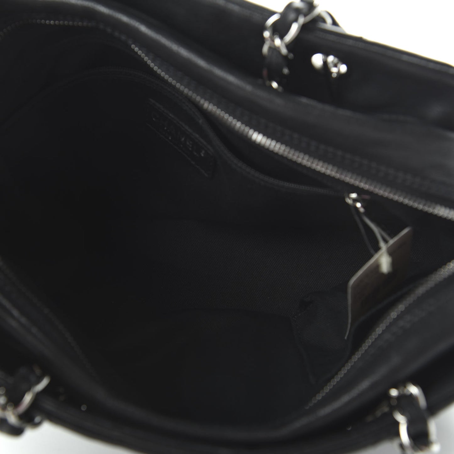 Calfskin Diamond Stitch Tote Black