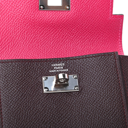 Hermes Epsom Kelly Pocket Compact Wallet Rouge Sellier Framboise Rose Shocking 6 of 8