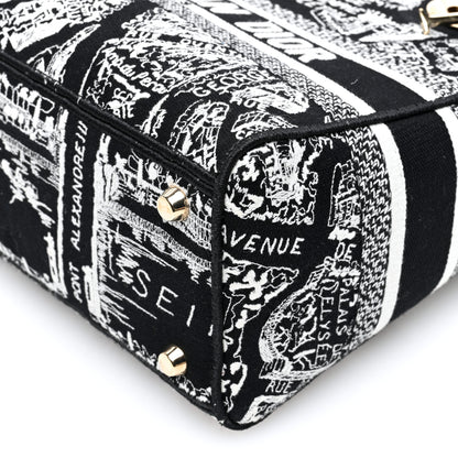 Christian Dior Canvas Embroidered Medium Plan de Paris Lady D-Lite Black White 9 of 9
