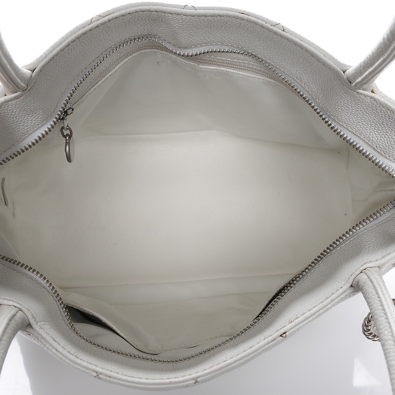 Chanel Caviar Quilted Medallion Tote White 5 of 12