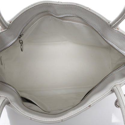 Chanel Caviar Quilted Medallion Tote White 5 of 12