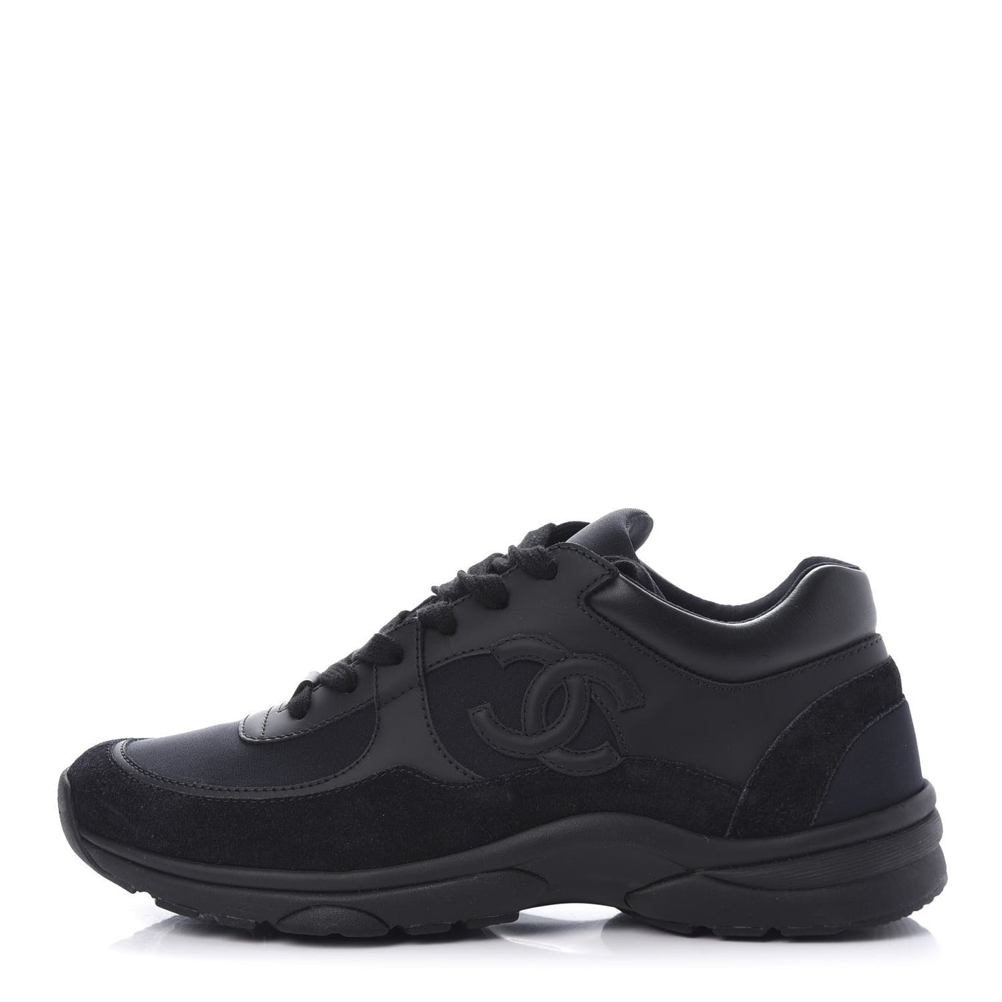 Toile Suede Calfskin CC Sneakers 39 Black