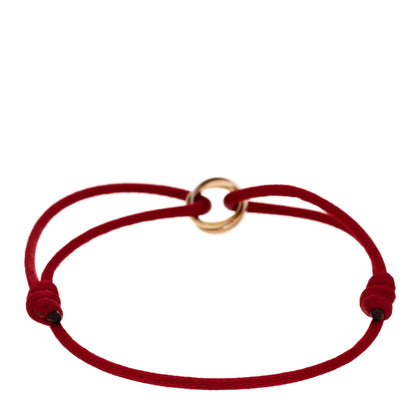 Cartier 18K Pink Yellow White Gold Trinity Cord Bracelet Red 2 of 3