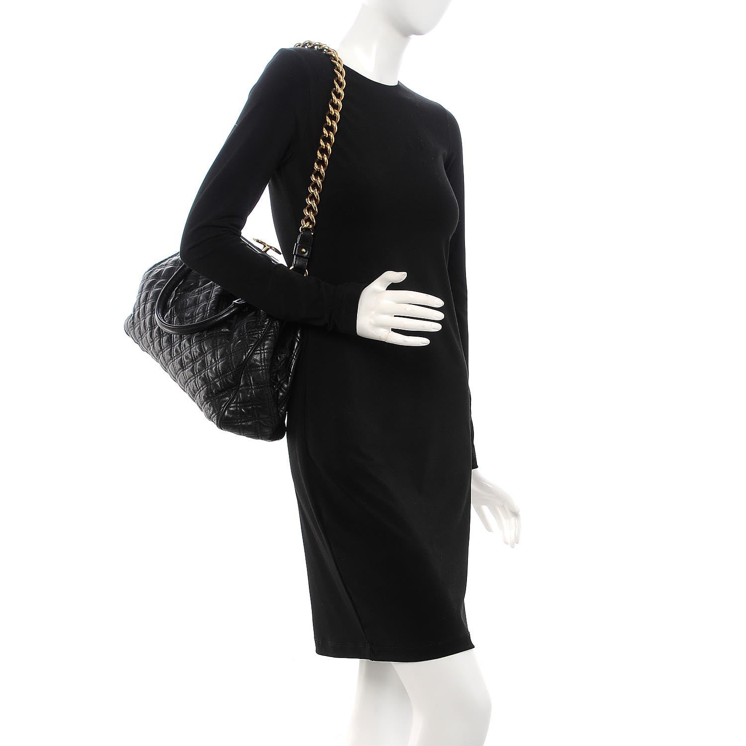 Marc Jacobs Calfskin Quilted Stam Black 2 of 9