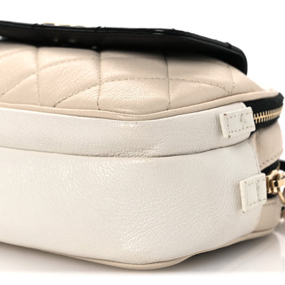 Chanel Goatskin Quilted Waist Bag Beige White Black 10 of 15