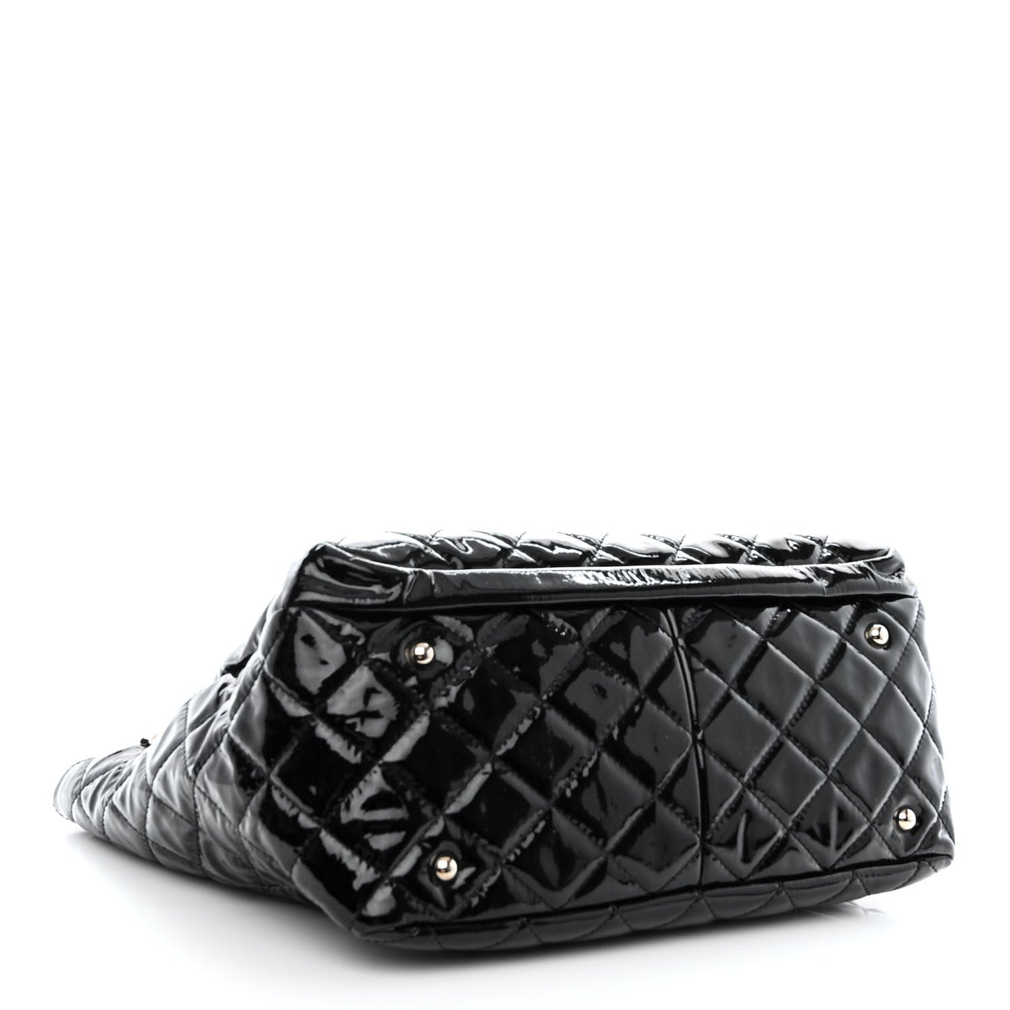Patent Quilted Chic and Glitter Large Tote Black