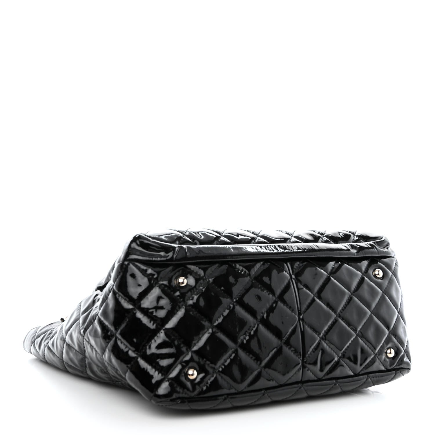 Chanel Patent Quilted Chic and Glitter Large Tote Black 4 of 10