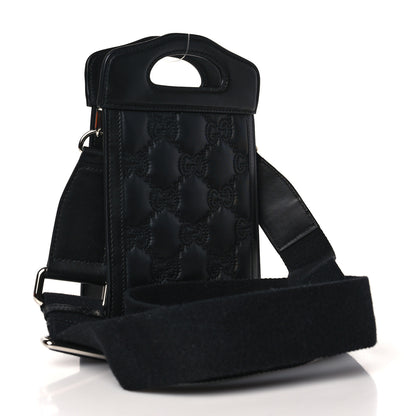 Gucci Nylon Calfskin Enamel GG Matelasse Mini Top Slip Handle Crossbody Bag Black 3 of 8