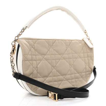 Christian Dior Lambskin Cannage Medium Dior Vibe Hobo Bag Beige 3 of 8