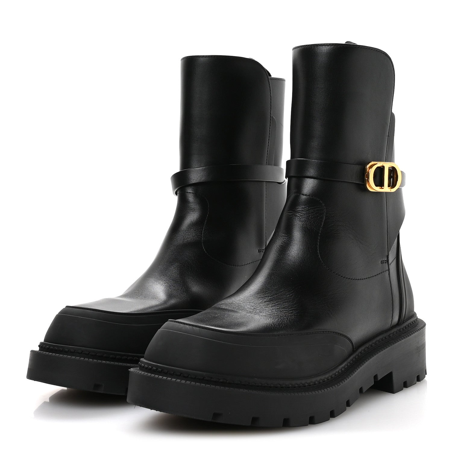 Christian Dior Calfskin Empreinte Ankle Boot 38 Black 4 of 9