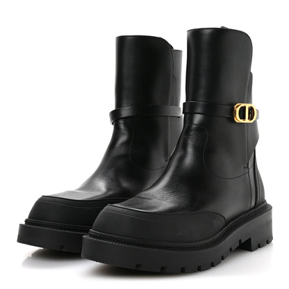 Christian Dior Calfskin Empreinte Ankle Boot 38 Black 4 of 9