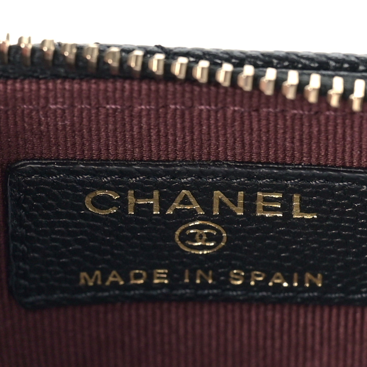 Caviar Quilted Flap Zip Card Holder Black