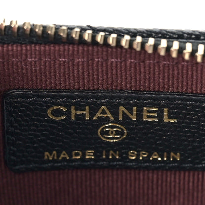 Chanel Caviar Quilted Flap Zip Card Holder Black 6 of 9