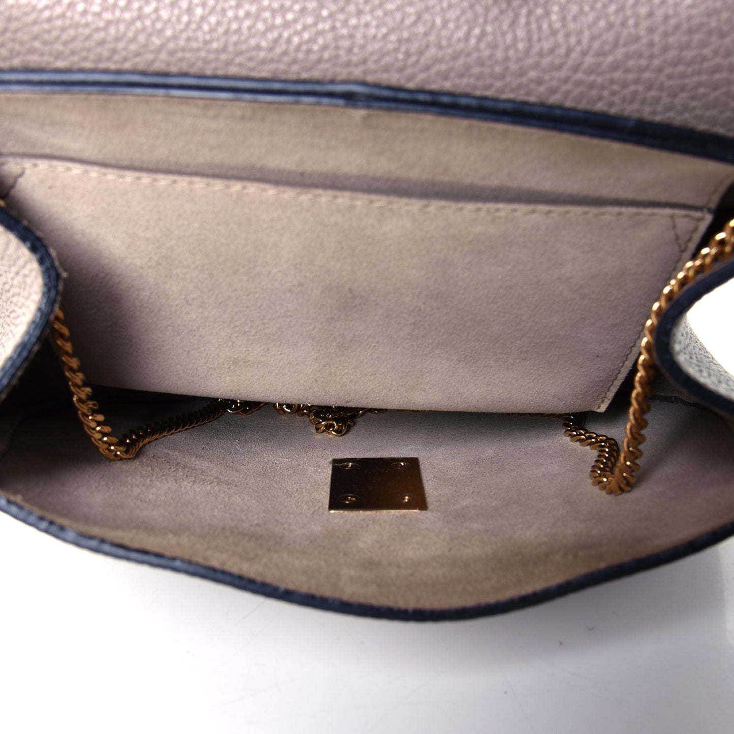Grained Lambskin Drew Shoulder Bag Motty Grey