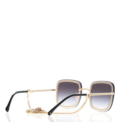 Chanel Chain Square Sunglasses 4244 Black 4 of 9