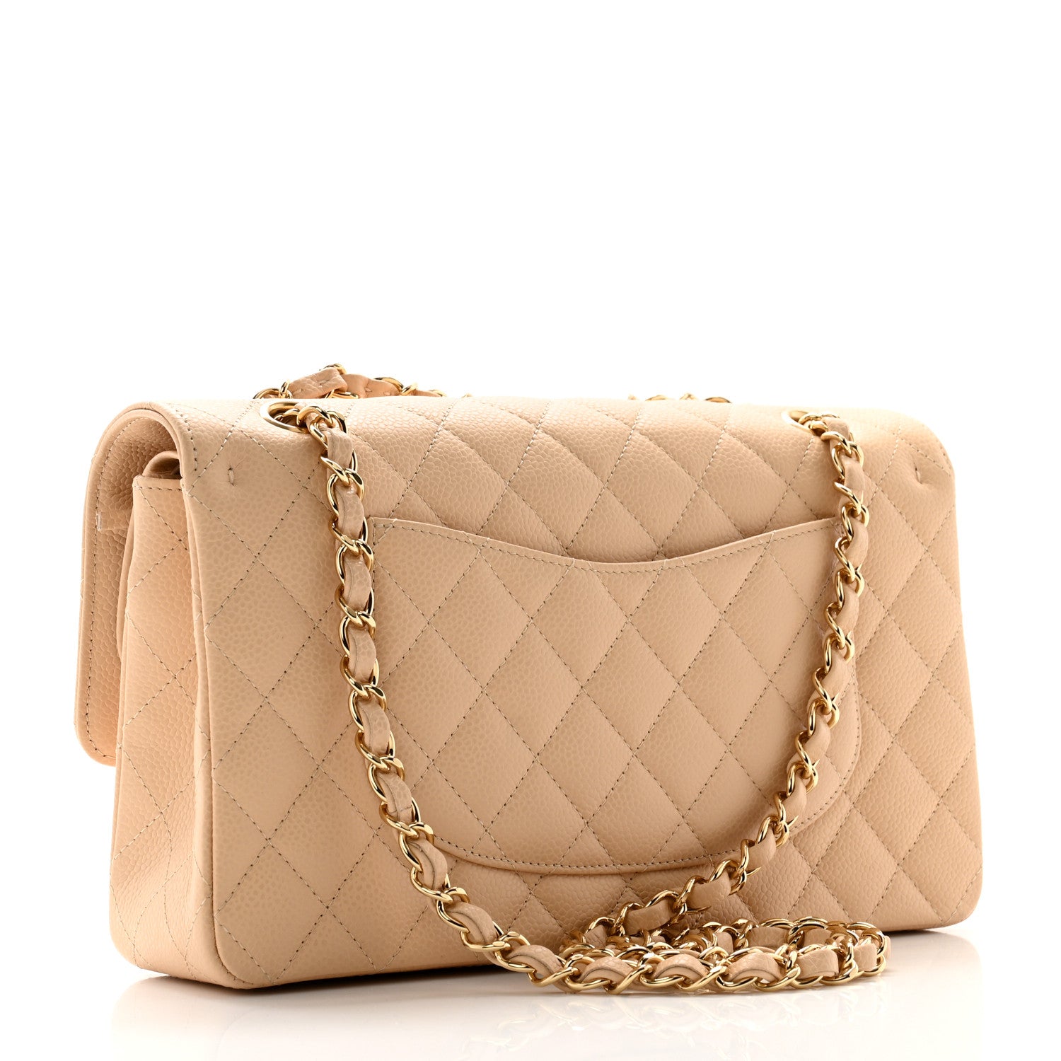 Chanel Caviar Quilted Medium Double Flap Beige 3 of 10