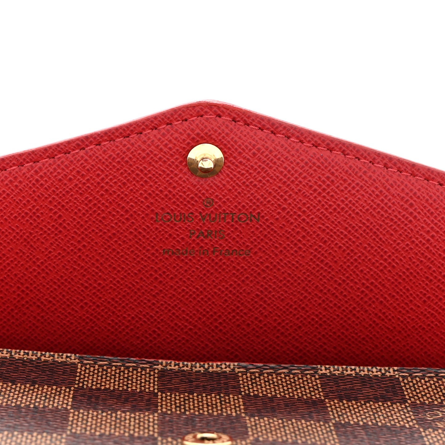 Damier Ebene Studded Sarah Wallet NM Cherry