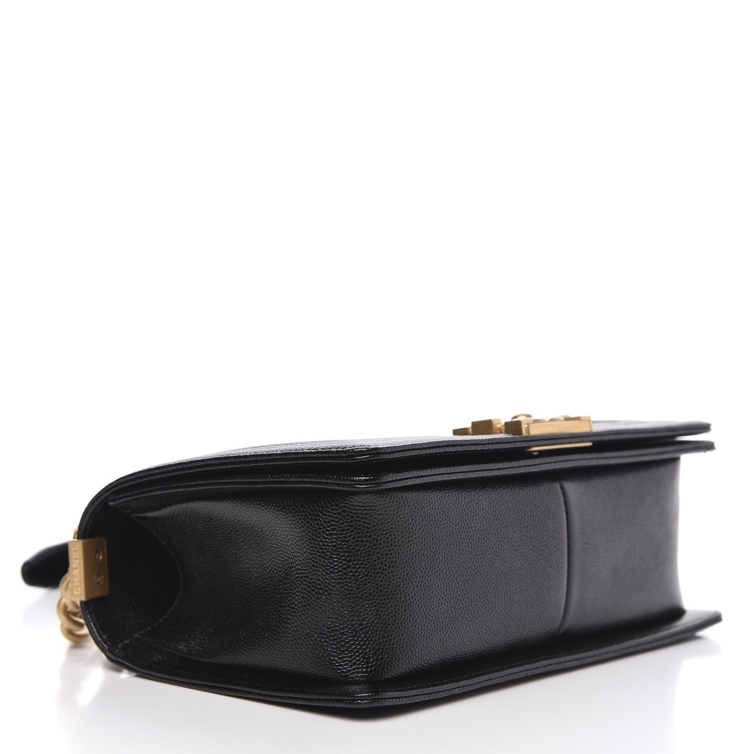Chanel Caviar Chevron Quilted Medium Boy Flap Black 4 of 11