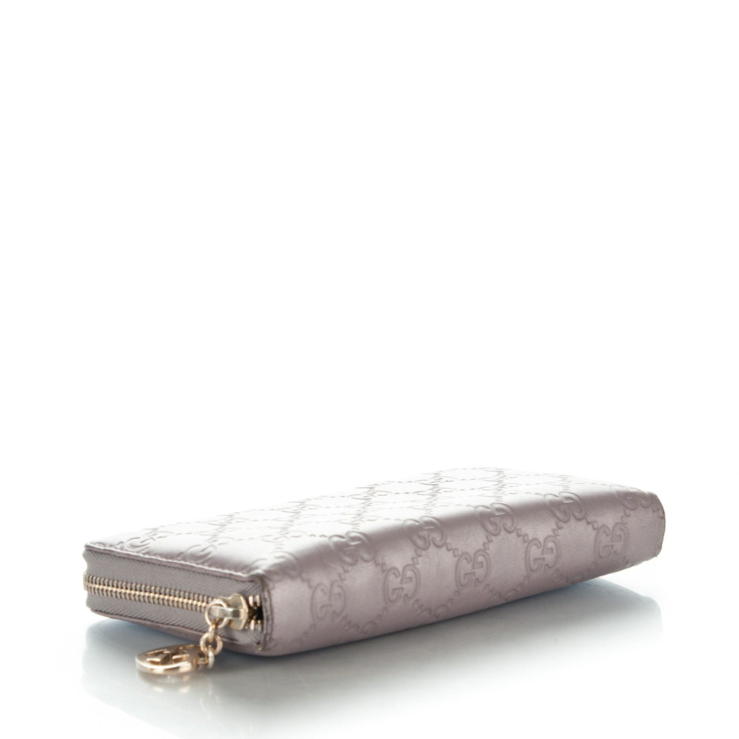 Metallic Soft Guccissima Margaux Calfskin Lovely Zip Around Wallet Senanque