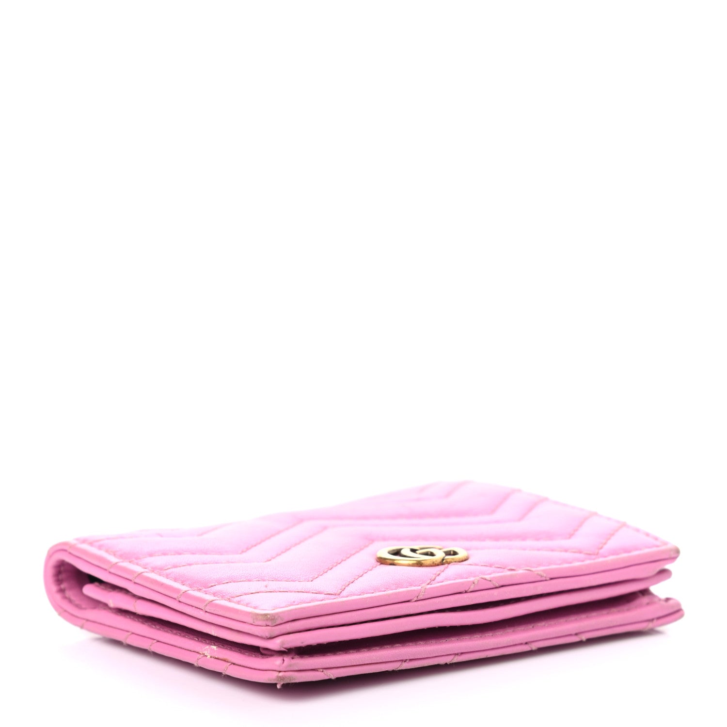 Gucci Calfskin Matelasse GG Marmont Card Case Candy Mousse 4 of 7