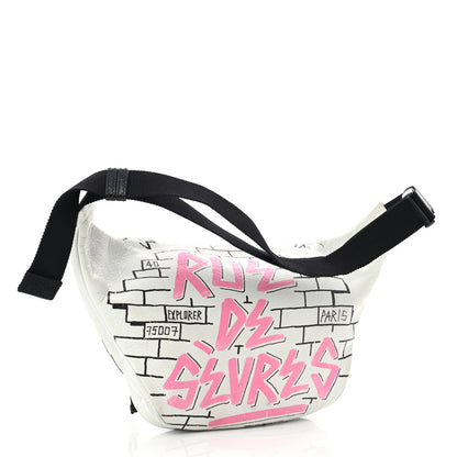 Balenciaga Agneau Arena Graffiti All Over Explorer Belt Bag White Multicolor 3 of 15