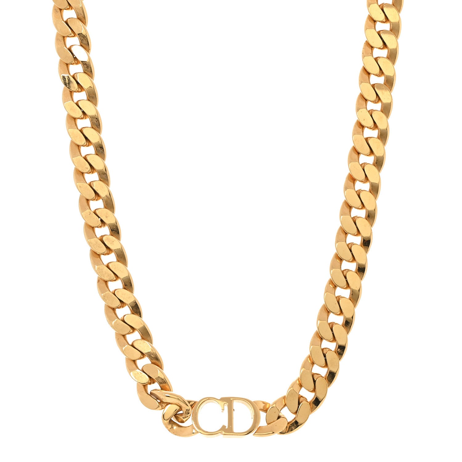 Christian Dior Metal Danseuse Etoile Chain Choker Necklace Gold 1 of 5