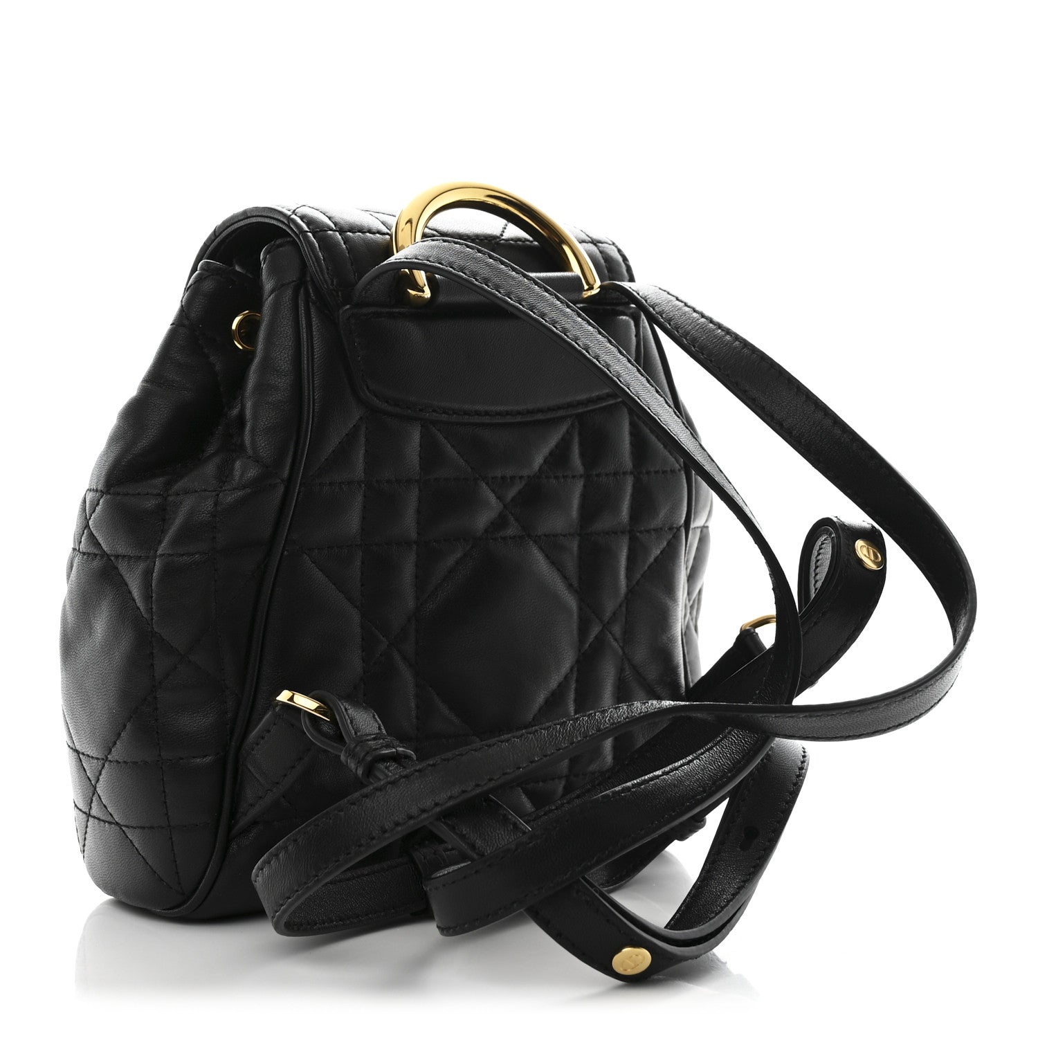 Christian Dior Lambskin Macrocannage Small Caro Backpack Black 3 of 11