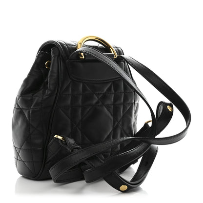 Christian Dior Lambskin Macrocannage Small Caro Backpack Black 3 of 11