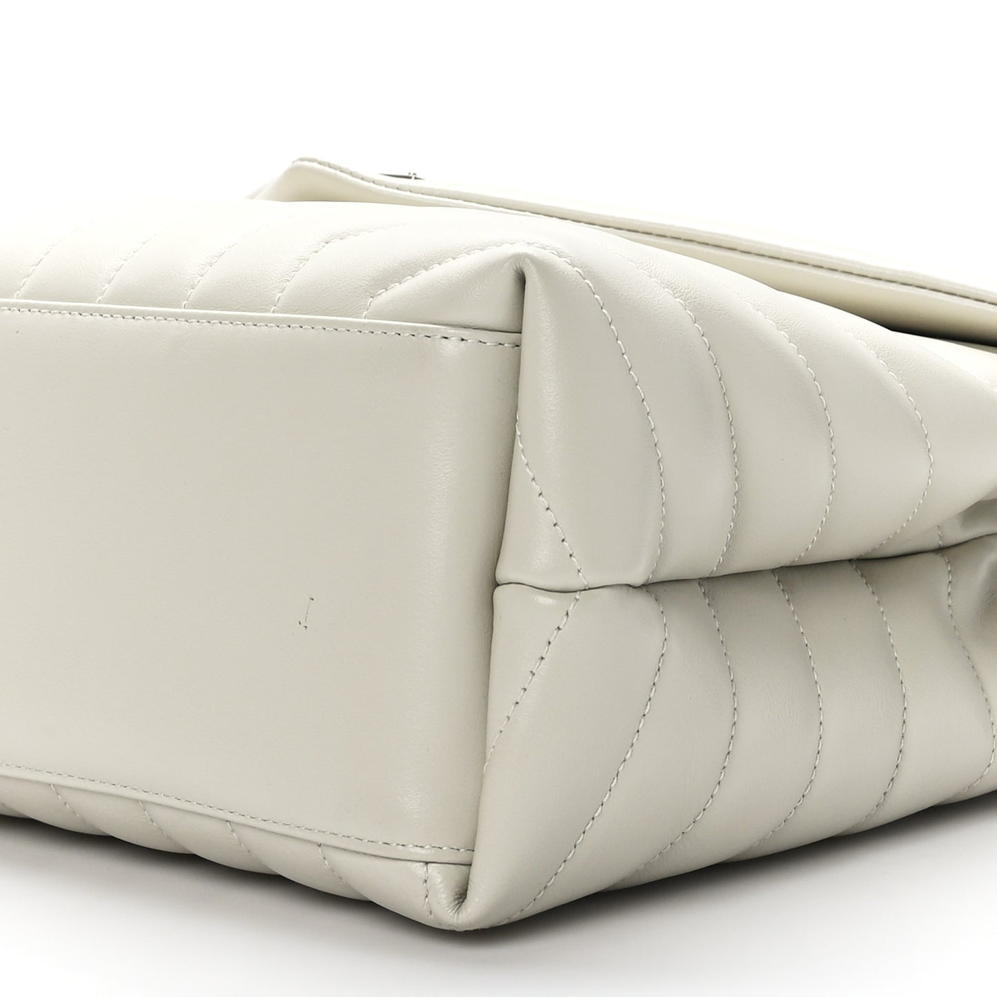 Calfskin Y Quilted Monogram Medium Loulou Chain Satchel Ivory
