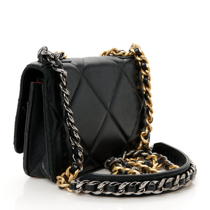 Chanel Lambskin Quilted Chanel 19 Wallet On Chain WOC Black 3 of 13