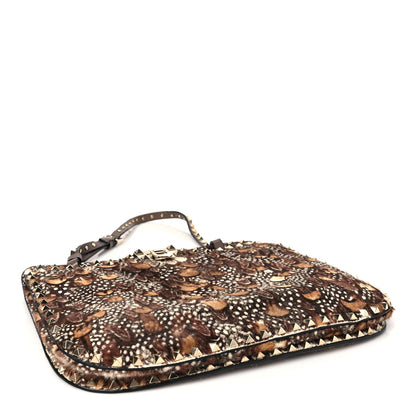 Valentino Garavani Calf Hair Feather Rockstud Shoulder Satchel 4 of 7