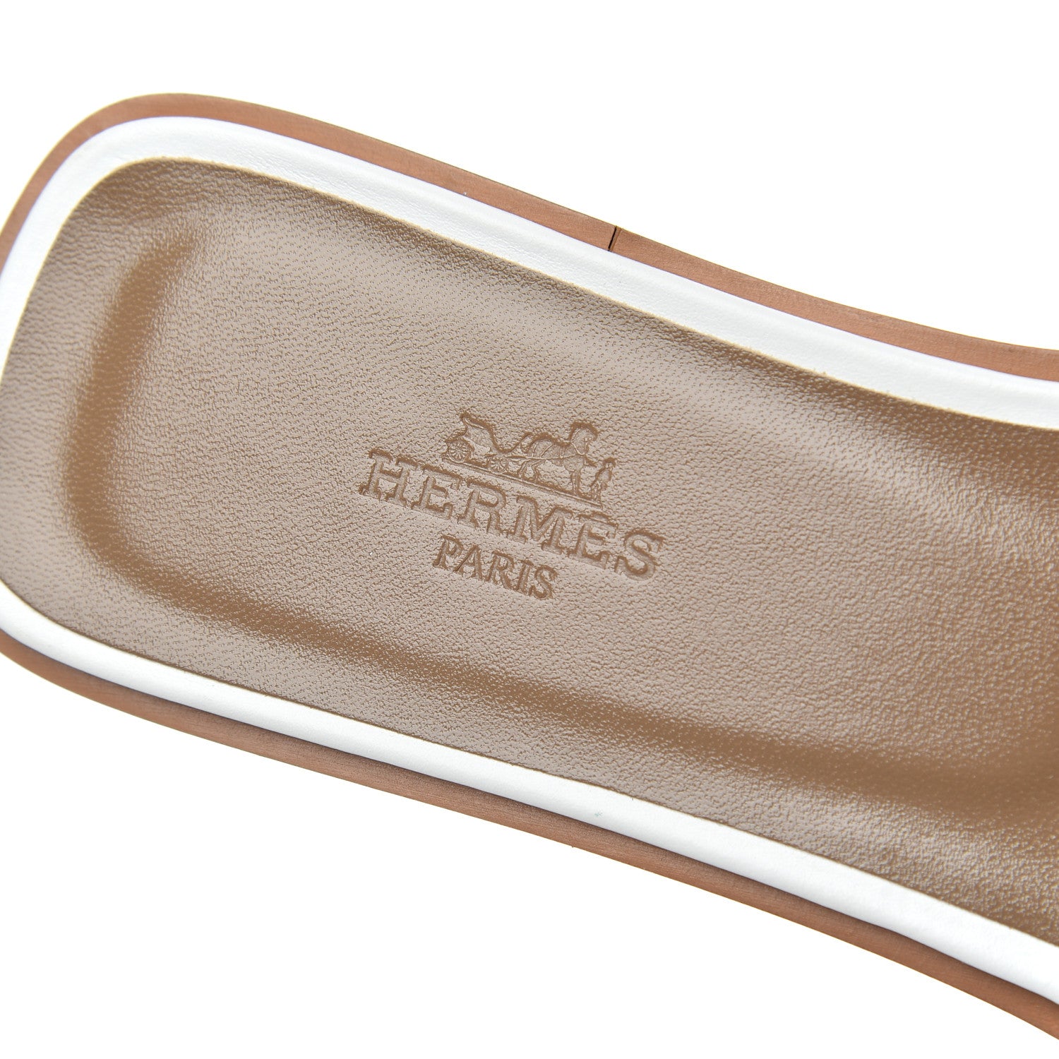 Hermes Box Calfskin Oran Sandals 37 White 6 of 12