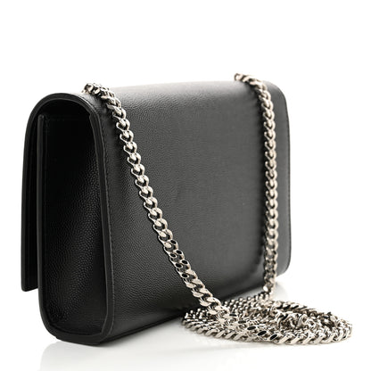 Saint Laurent Grain De Poudre Small Monogram Kate Satchel Black 3 of 10