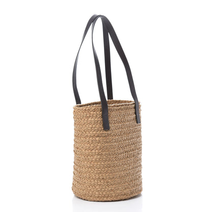 Saint Laurent Raffia Calfskin Small Panier Tote Naturale Nut 3 of 10