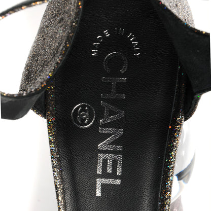 Chanel Sequined Goatskin Light Bulb Heels 39 Black 8 of 9