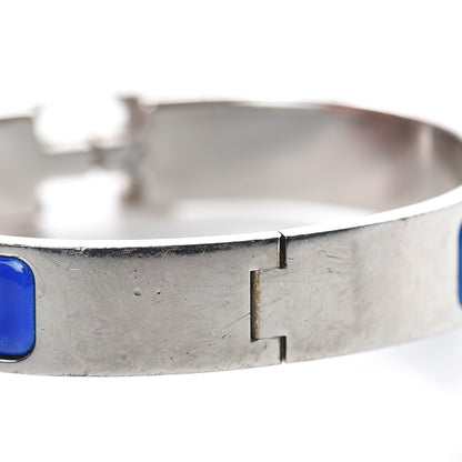 Hermes Narrow Enamel Clic Clac H Bracelet PM Bleu Electrique 5 of 8