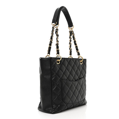 Chanel Caviar Quilted Petit Shopping Tote PST Black 3 of 11