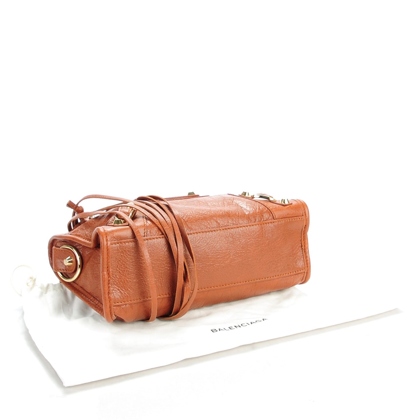 Agneau Classic Gold Hardware Mini City Marron Cognac