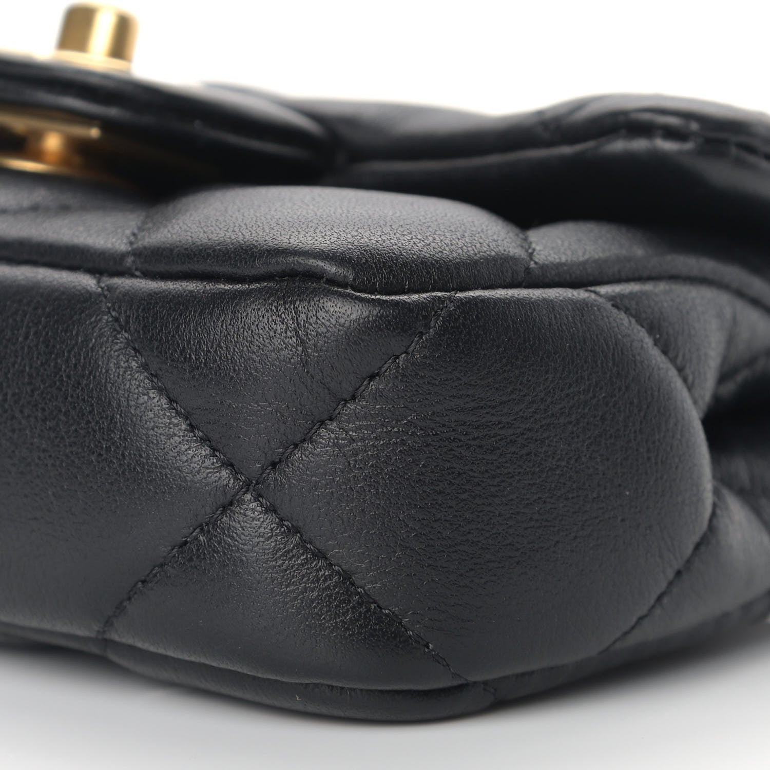 Chanel Calfskin Quilted Lady Handle Flap Card Holder With Chain Black 9 of 10