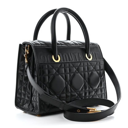 Christian Dior Calfskin Macrocannage Medium St. Honore Tote Black 3 of 13