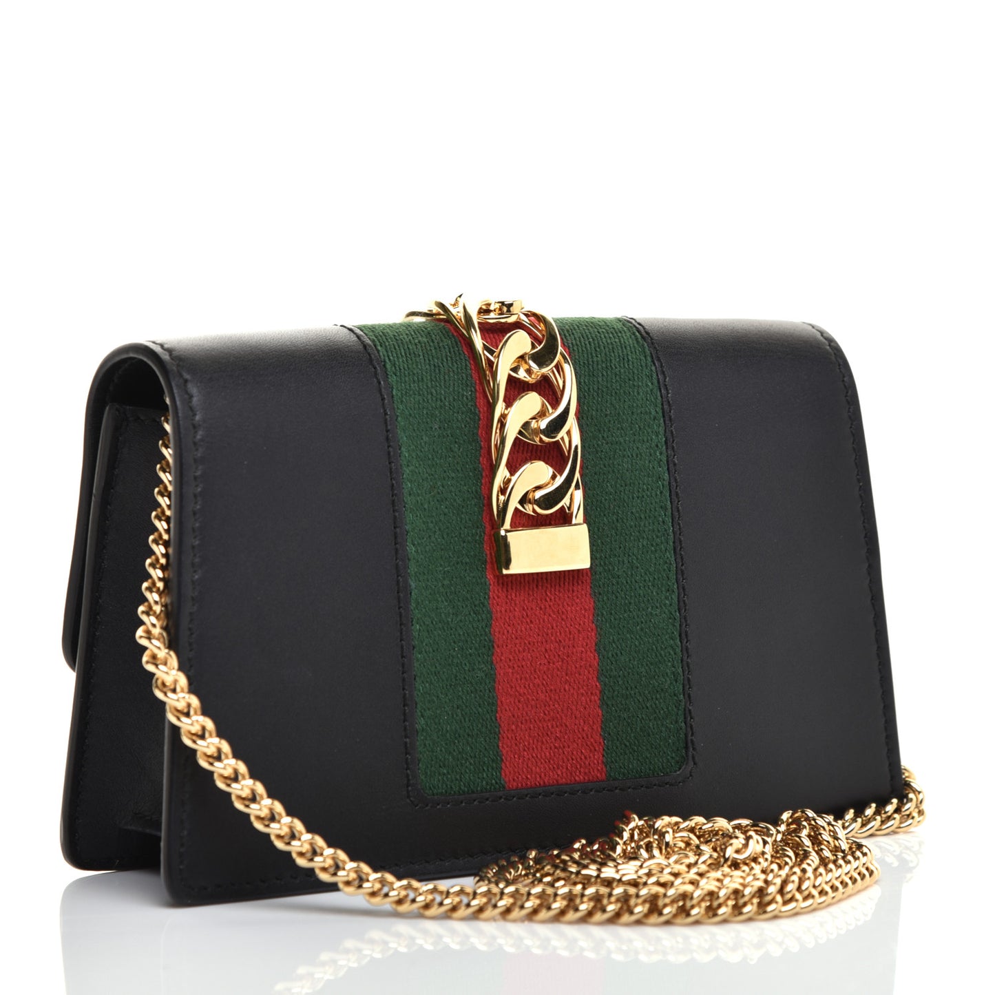 Calfskin Super Mini Sylvie Chain Shoulder Bag Black