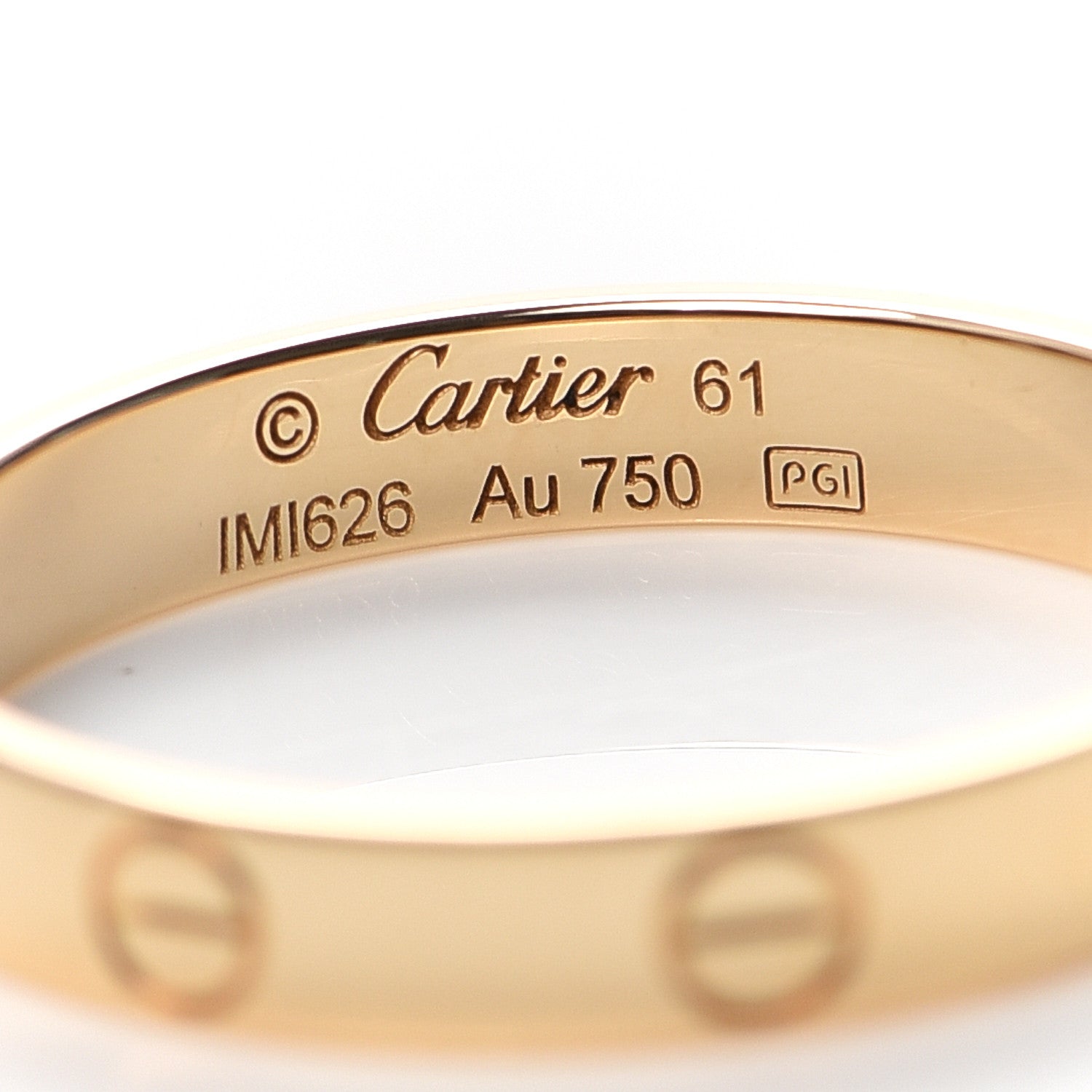Cartier 18K Yellow Gold 3.5mm LOVE Wedding Band Ring 61 9.5 4 of 6