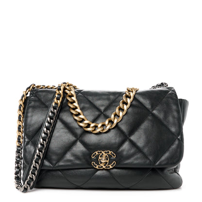 Chanel Lambskin Quilted Maxi Chanel 19 Flap Black 1 of 10