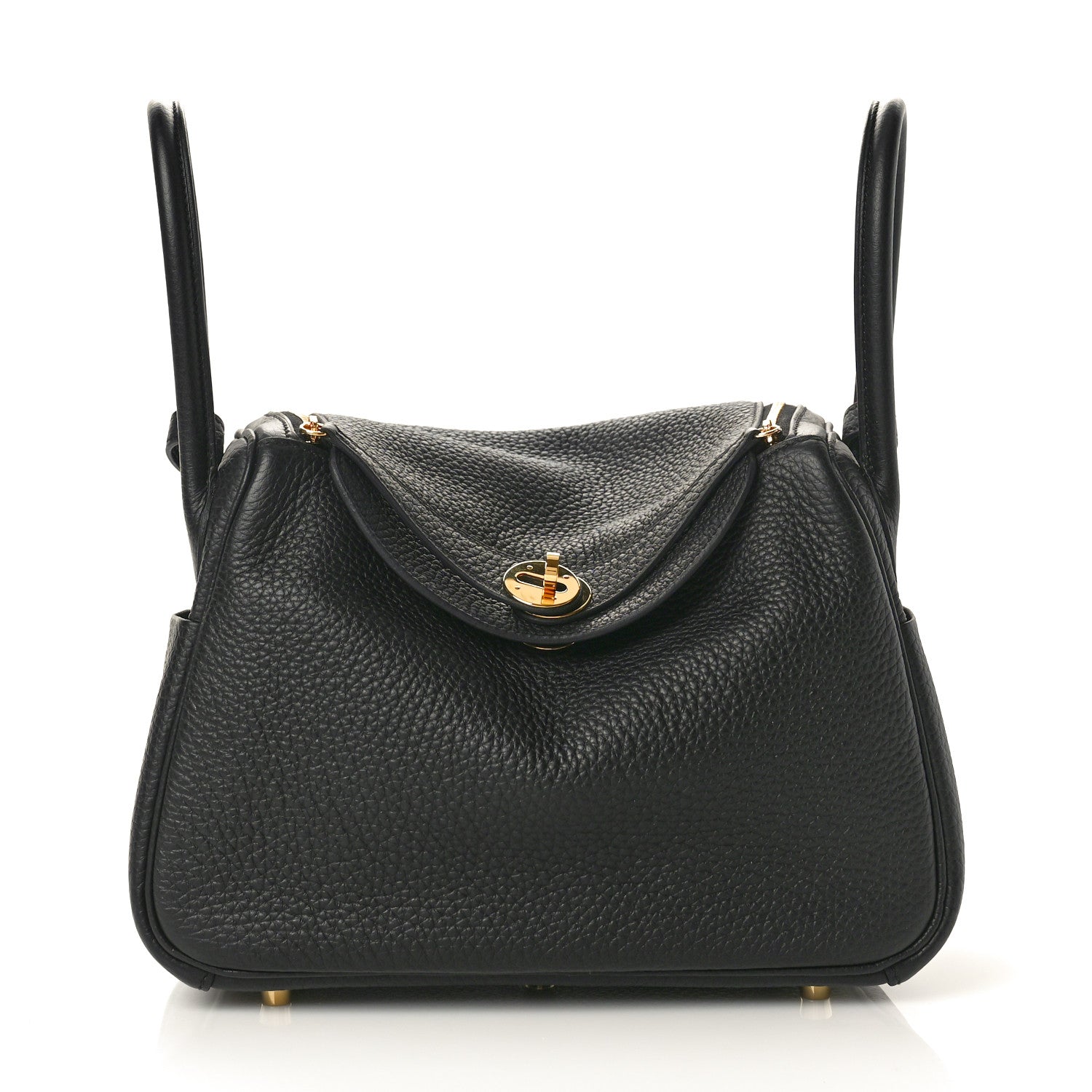 Hermes Taurillon Clemence Lindy 26 Black 1 of 12