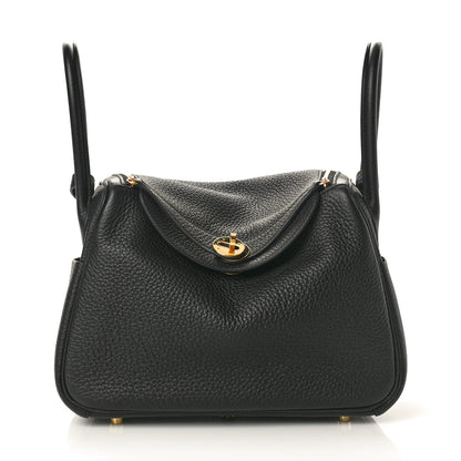 Hermes Taurillon Clemence Lindy 26 Black 1 of 12