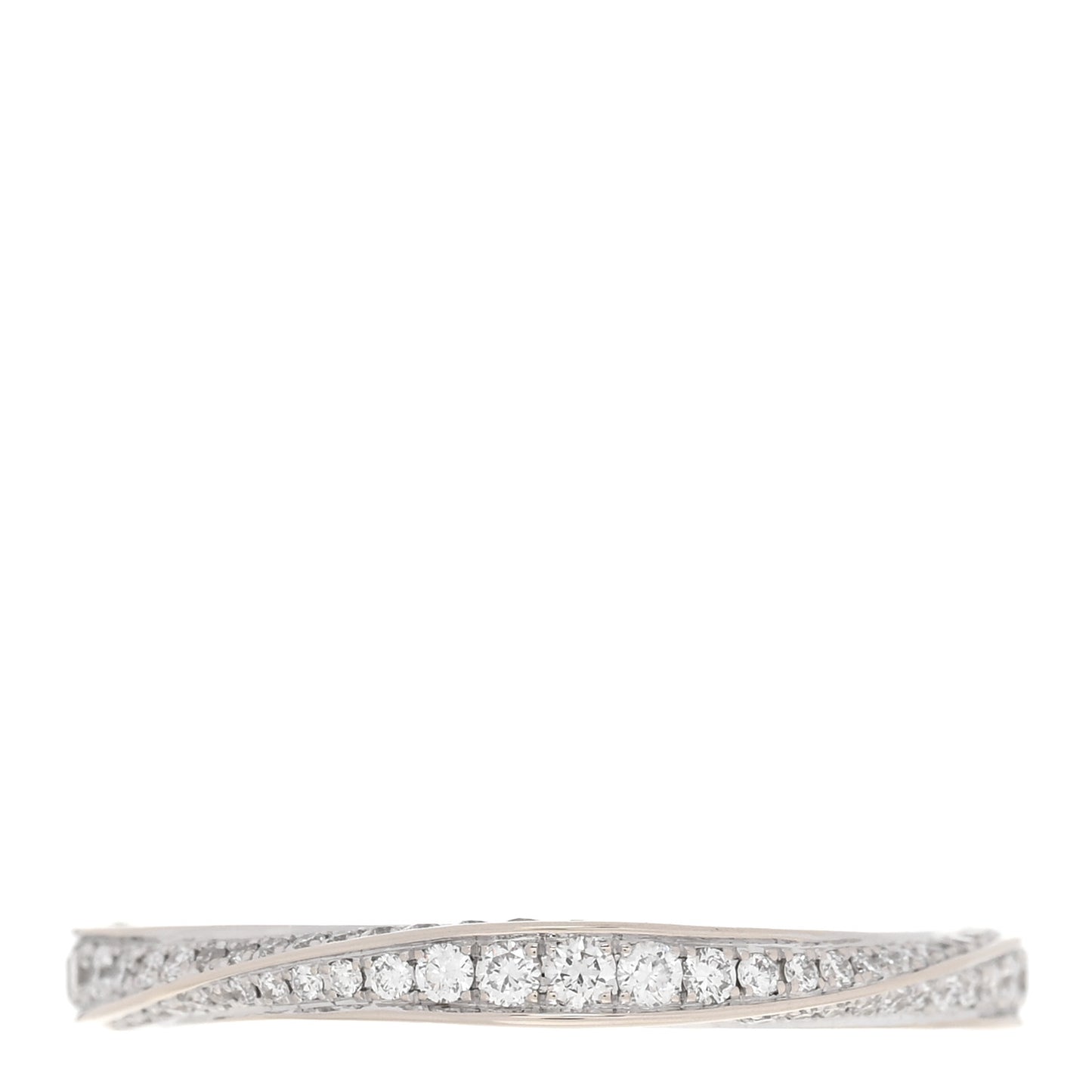 18K White Gold Diamond Spiral Pave Band Ring 49 4.75