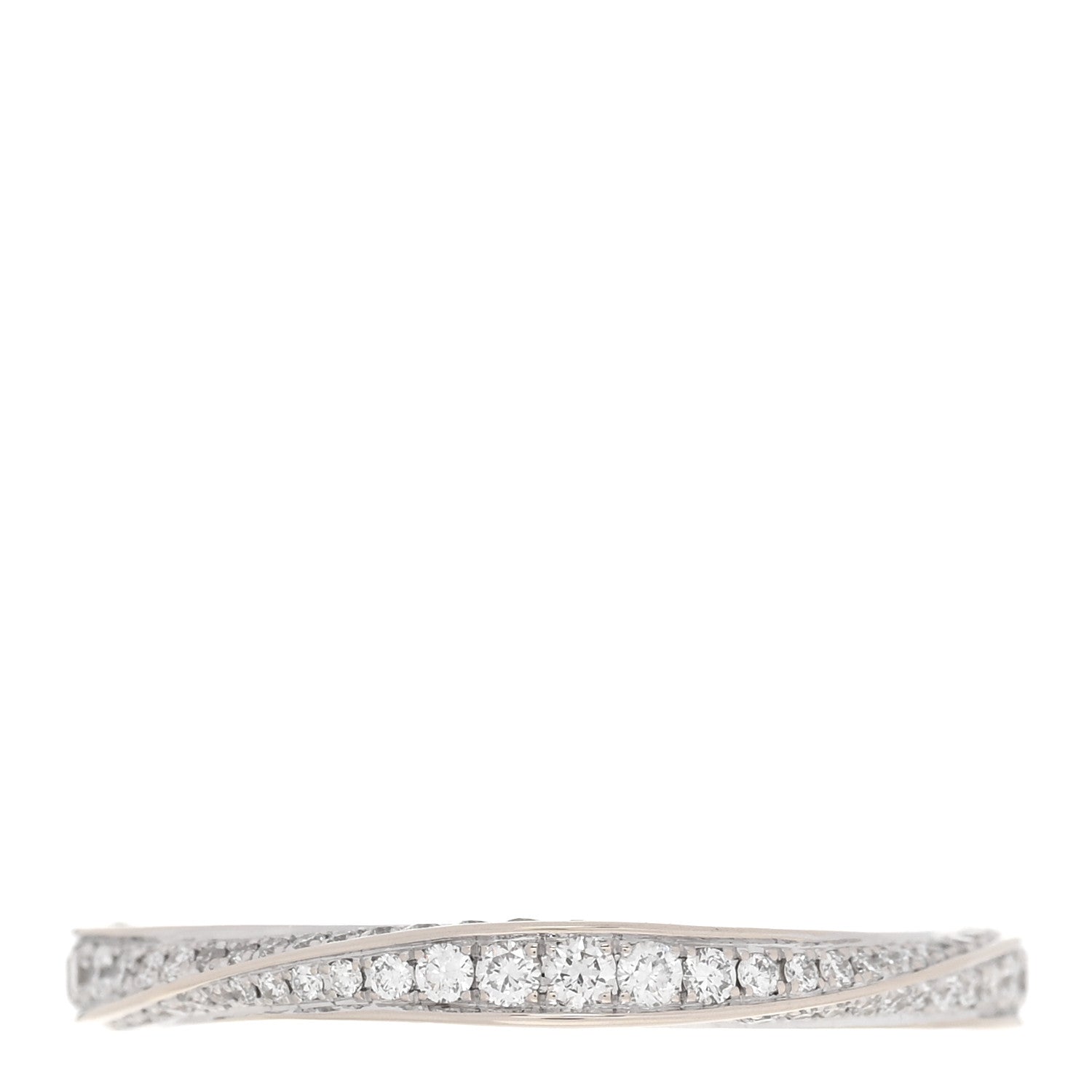 Graff 18K White Gold Diamond Spiral Pave Band Ring 49 4.75 1 of 5