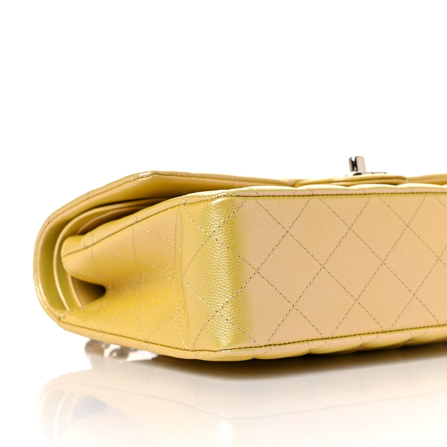 Chanel Iridescent Caviar Quilted Medium Double Flap Yellow 8 of 9