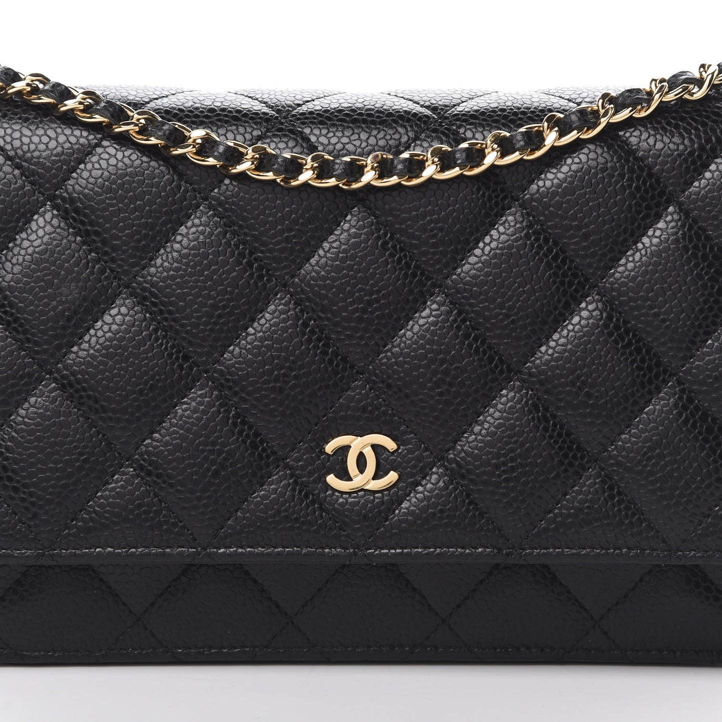 Caviar Quilted Wallet On Chain WOC Black