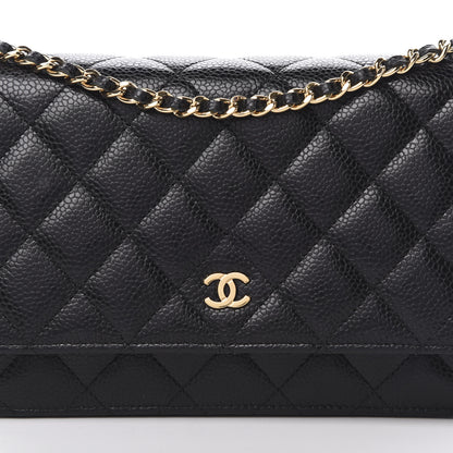 Chanel Caviar Quilted Wallet On Chain WOC Black 9 of 12